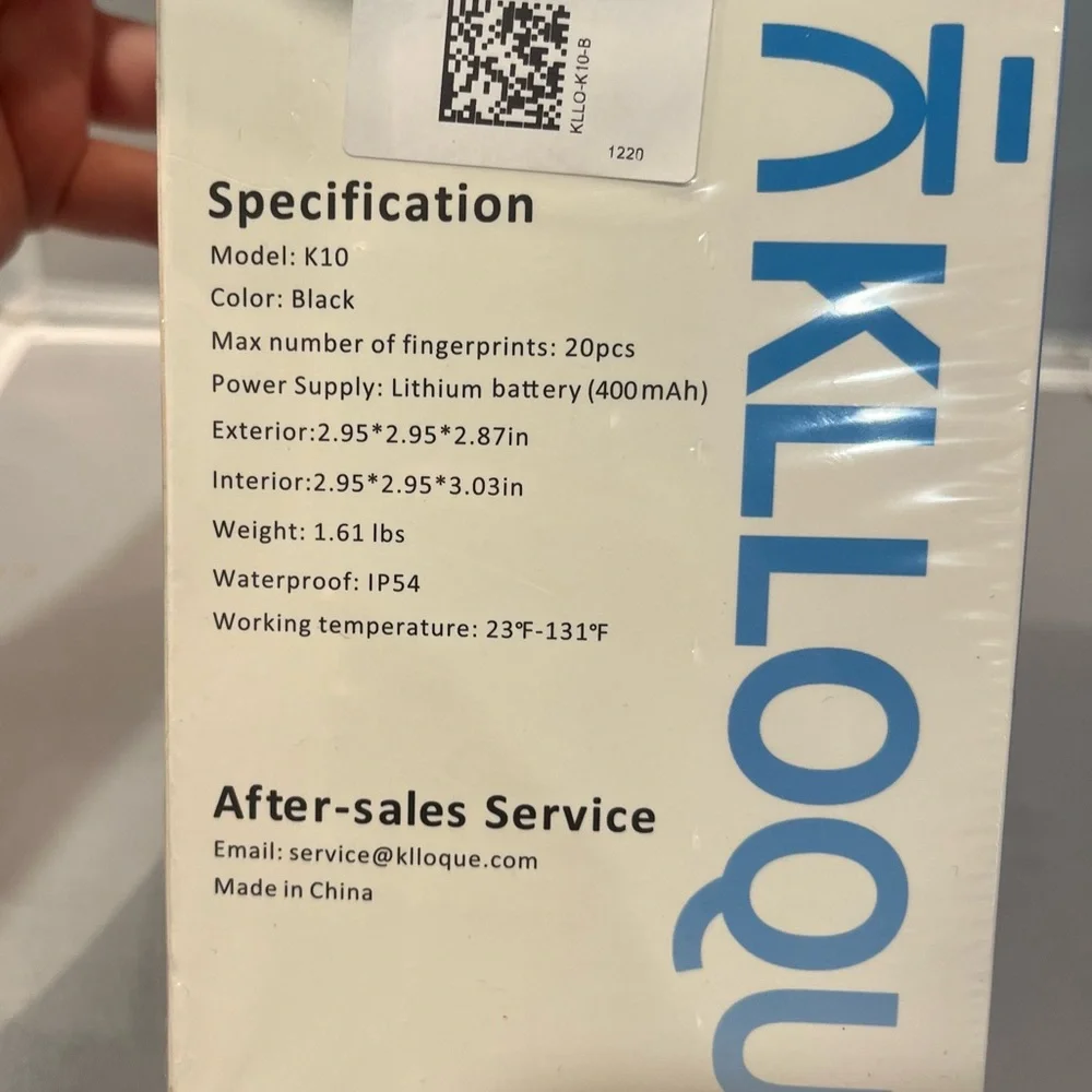 NIB KLLOQUE Black K10 Smart Fingerprint Door Knob Keyless Thumbprint Entry $54! - Picture 12 of 12